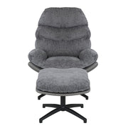 Manu Boucle Recliner Swivel Armchair With Footstool