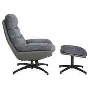 Manu Boucle Recliner Swivel Armchair With Footstool