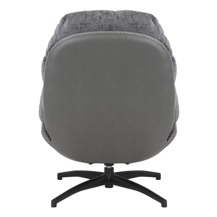 Manu Boucle Recliner Swivel Armchair With Footstool In Grey