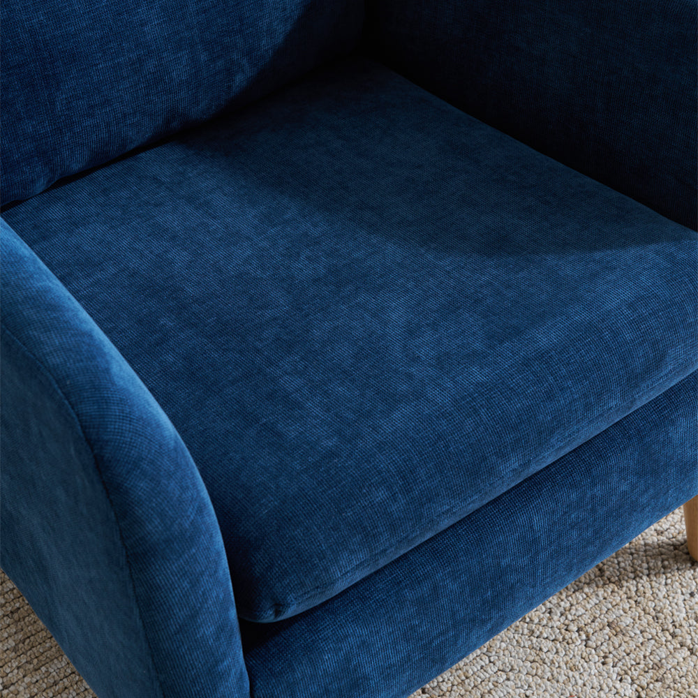 Modern Linen Accent Chair with Wooden Frame