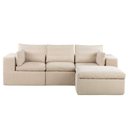 Marshmuff 3 Seater Resting Corner Sofa Set in Beige