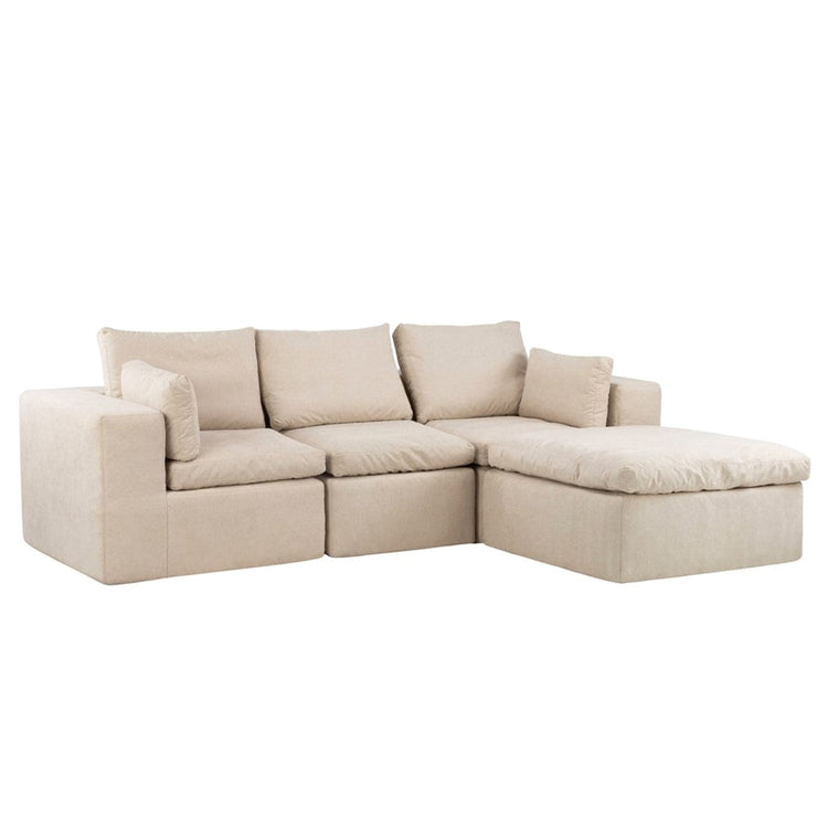 Marshmuff 3 Seater Resting Corner Sofa Set in Beige