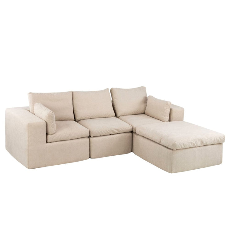 Marshmuff 3 Seater Resting Corner Sofa Set in Beige