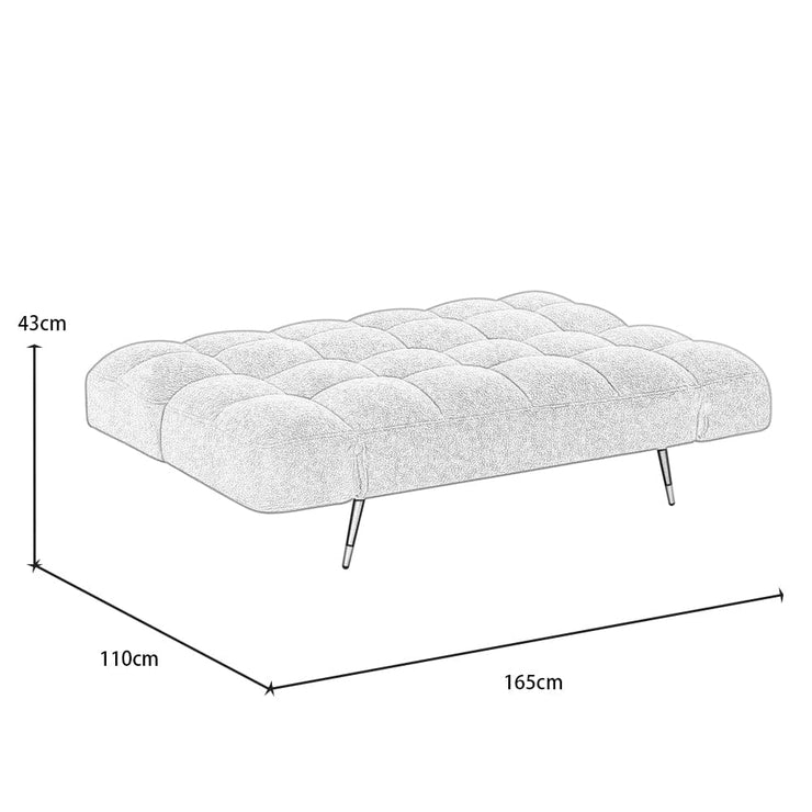 Melody Boucle Foldable Sofa Bed With Adjustable Arms