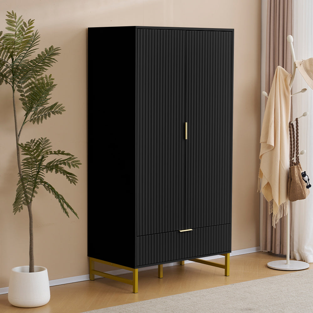 Mercury Ridged 4 Piece  Bedroom Furniture Set Wardrobe Bedside Set