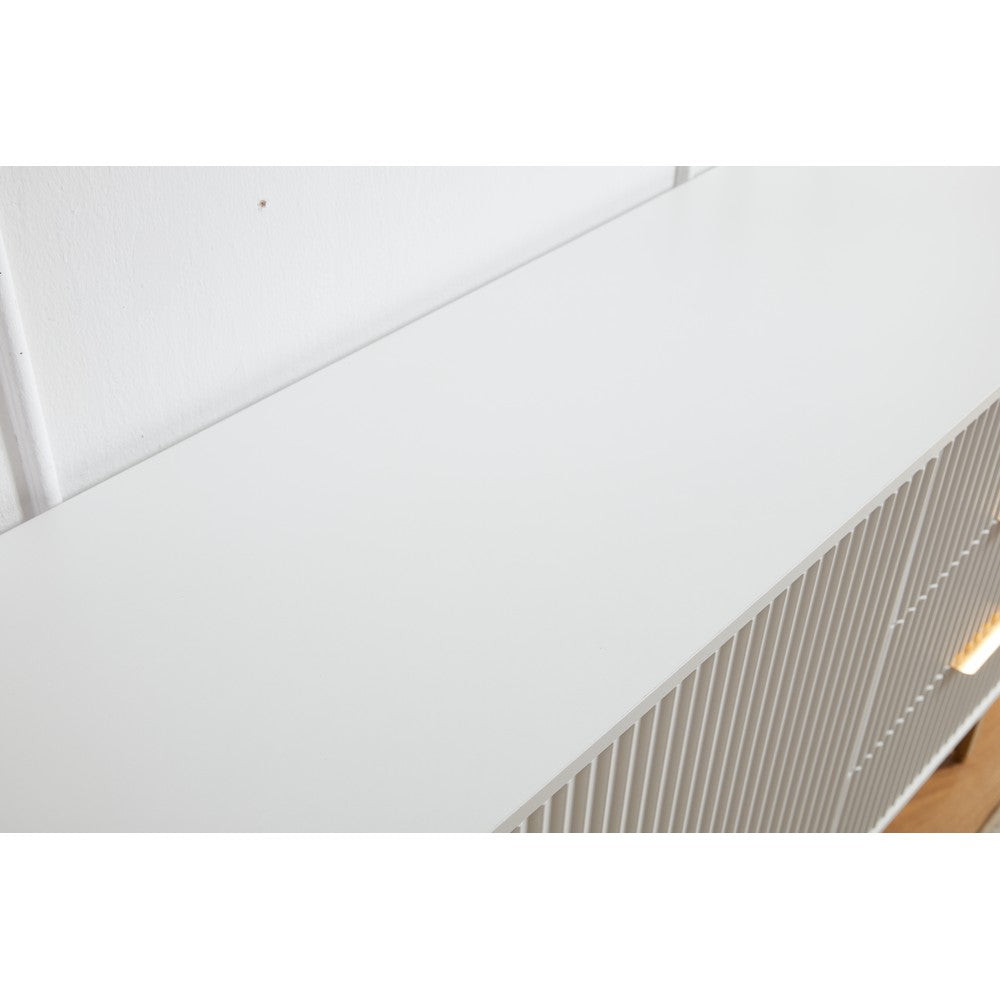 Mercury Ridged Extra Wide Sideboard, Matte White