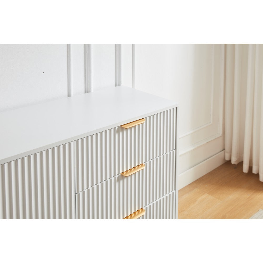 Mercury Ridged Extra Wide Sideboard, Matte White