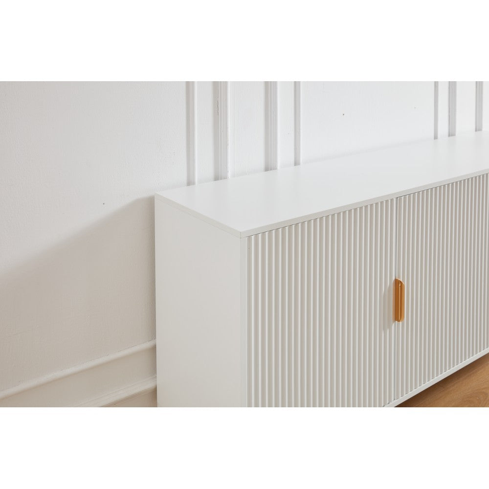 Mercury Ridged Extra Wide Sideboard, Matte White