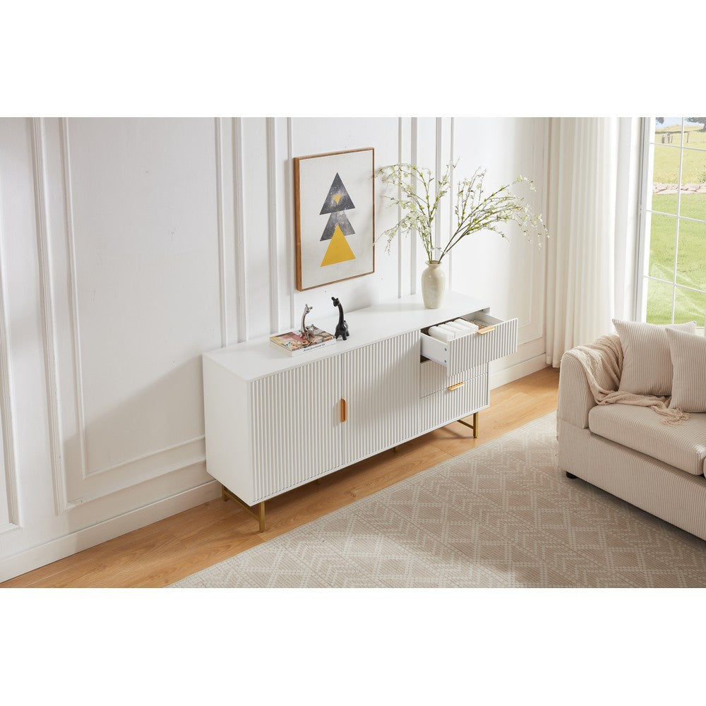 Mercury Ridged Extra Wide Sideboard, Matte White