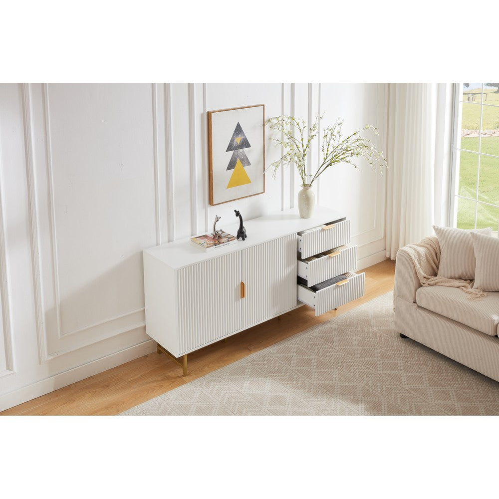 Mercury Ridged Extra Wide Sideboard, Matte White