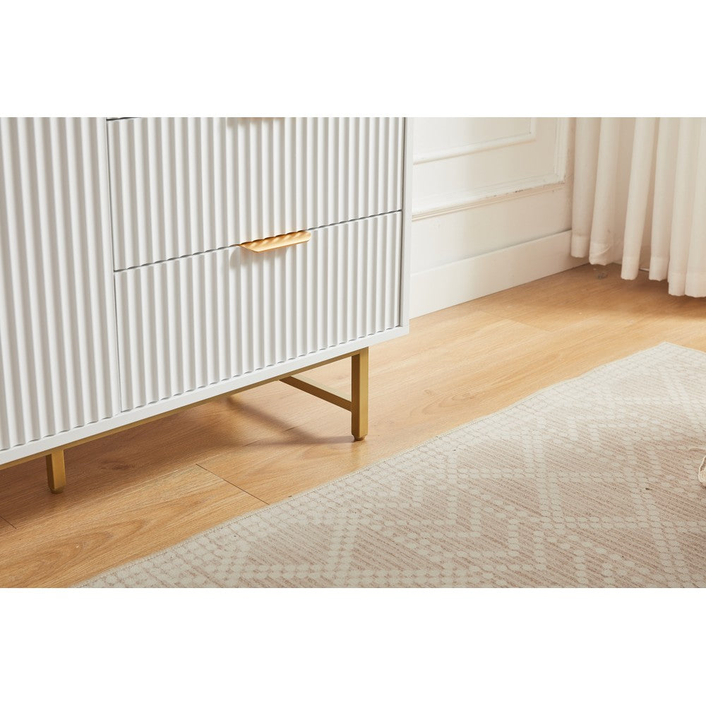Mercury Ridged Extra Wide Sideboard, Matte White