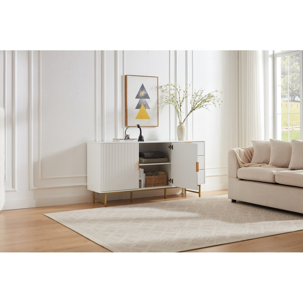 Mercury Ridged Extra Wide Sideboard, Matte White
