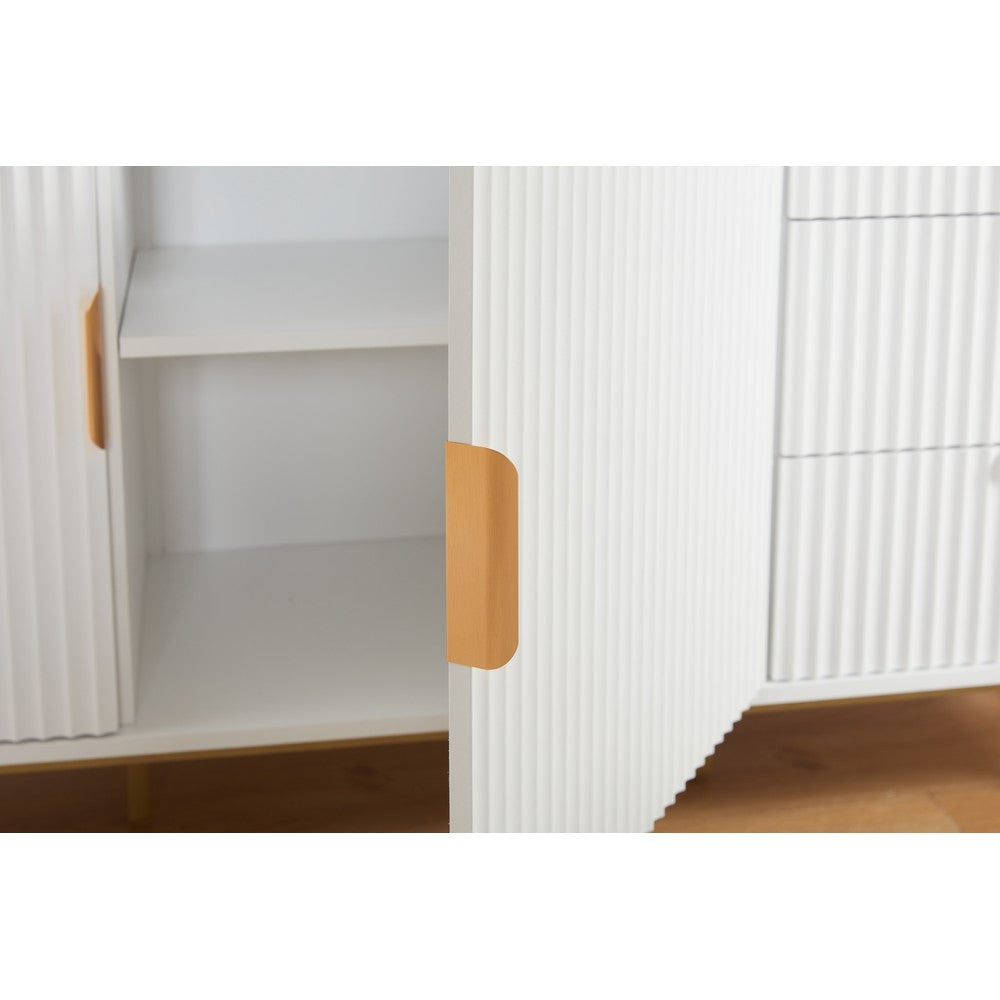 Mercury Ridged Extra Wide Sideboard, Matte White