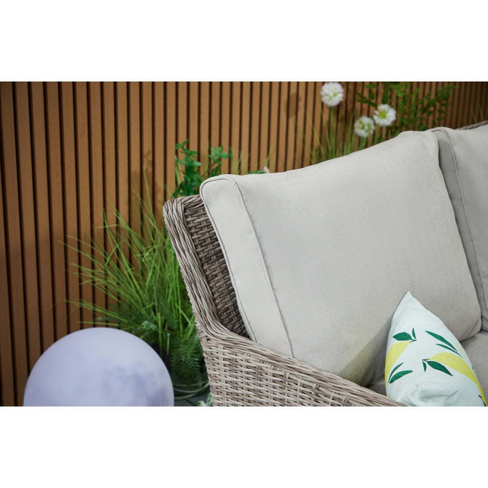 Hampton 9‑Seater Natural Round Weave Rattan Corner Sofa Rising Table Dining Set with Ice Bucket & Benches