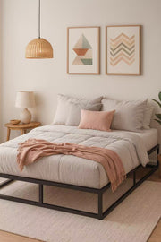 Basics Metal Platform Bed Frame with Slatted Frame Single Bed Double Bed King Bed