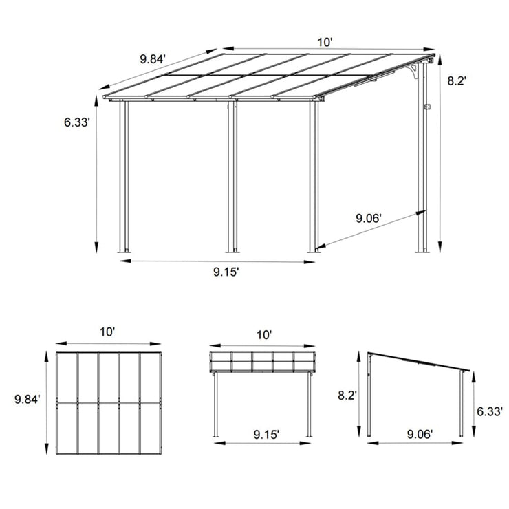 Nice Aluminium pergola Wall Gazebo Event Shelter For Garden Patio