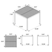 Berlin Outdoor Garden Patio Aluminium Pergola with Roof and Led Lighting