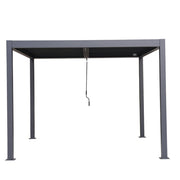 Berlin Outdoor Garden Patio Aluminium Pergola with Roof and Led Lighting