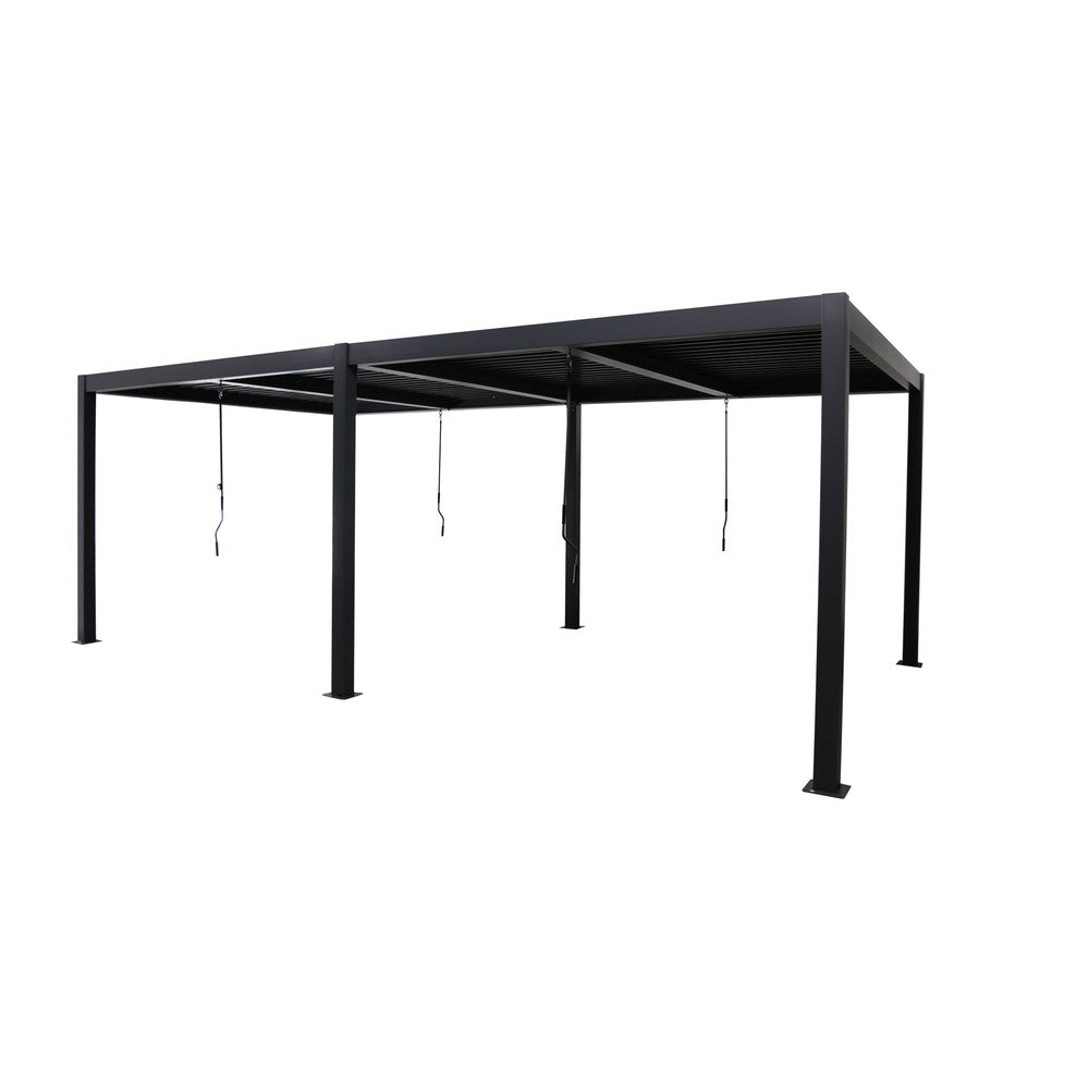 Berlin Outdoor Garden Patio Aluminium Pergola with Roof and Led Lighting
