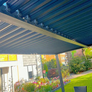 Berlin Outdoor Garden Patio Aluminium Pergola with Roof and Led Lighting