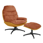 Manu Boucle Recliner Swivel Armchair With Footstool