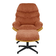 Manu Boucle Recliner Swivel Armchair With Footstool