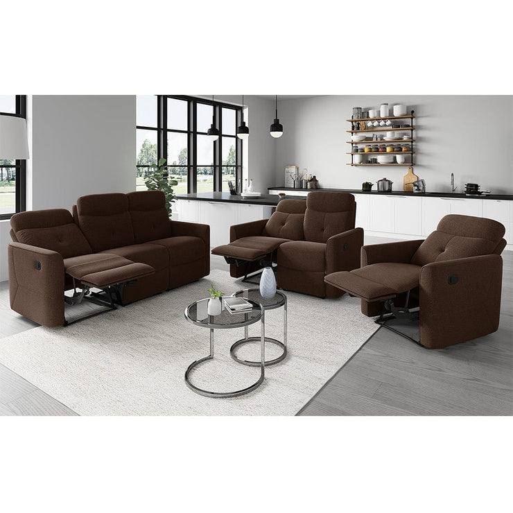 Pablo Brown Plush Manual Recliner Sofa / Armchair