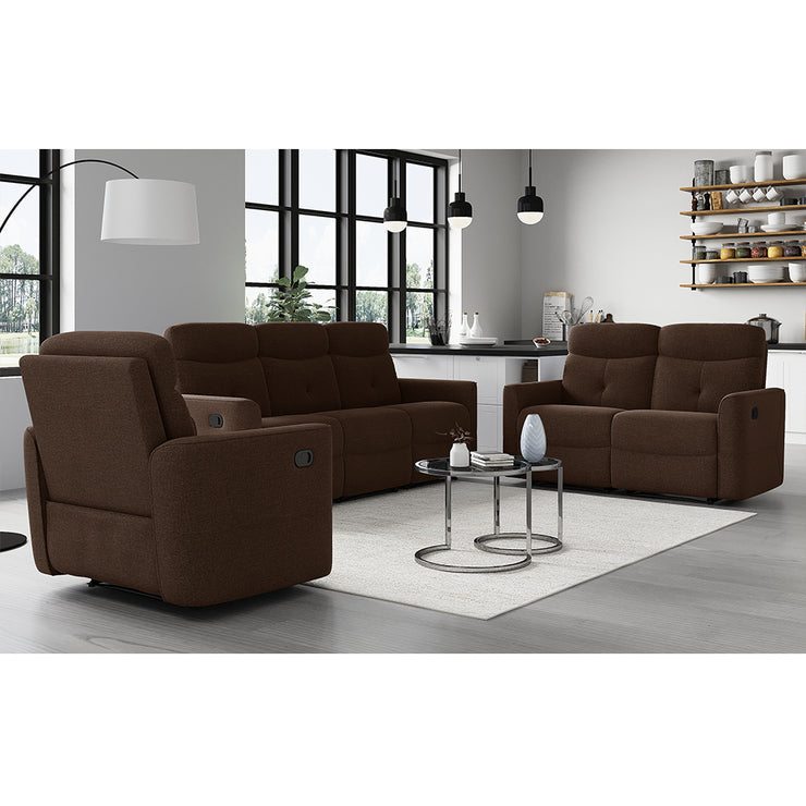 Pablo Brown Plush Manual Recliner Sofa / Armchair