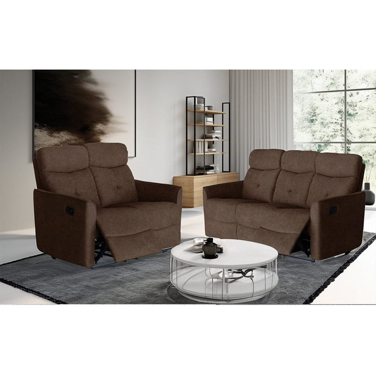 Pablo Brown Plush Manual Recliner Sofa / Armchair