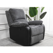 Boston 2+1+1 Grey Plush Fabric Manual/Electric Recliner Sofa Set
