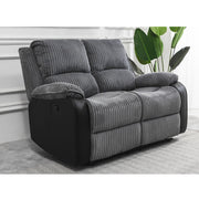 Boston 2+1+1 Grey Plush Fabric Manual Recliner Sofa Set