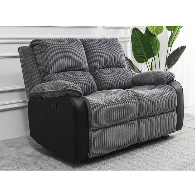 Boston 2+1+1 Grey Plush Fabric Manual/Electric Recliner Sofa Set