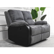 Boston 2+1+1 Grey Plush Fabric Manual/Electric Recliner Sofa Set