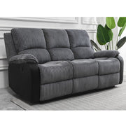 Boston 3+1+1 Grey Plush Fabric Manual/Electric Recliner Sofa Set