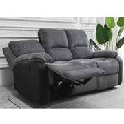 Boston 3+1+1 Grey Plush Fabric Manual/Electric Recliner Sofa Set