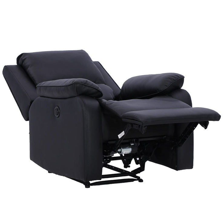 Palermo Black Leather Recliner Armchair Furniture Maxi