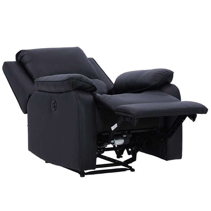 Palermo Black Leather Electric Or Manual Recliner Armchair