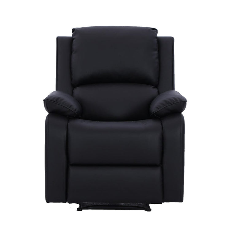 Palermo Black Leather Electric Or Manual Recliner Armchair