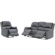 Palermo Electric Recliner 3+1 Grey Leather  Sofa Set