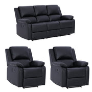 Palermo 3+1+1 Bonded Leather Manual Recliner Sofa Set