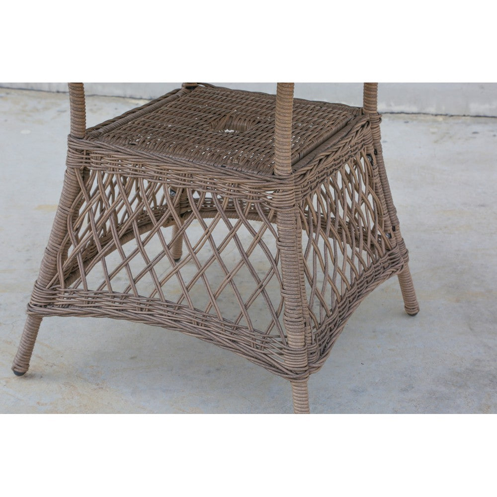 Provence 4‑Seater Rattan Garden Dining Set with Round Table and Furniture Cover