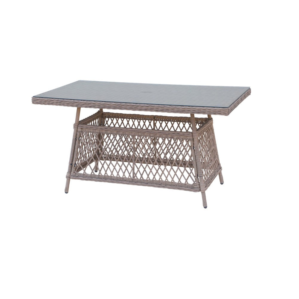 Provence 5‑Seater Willow CONSERVATORY Rattan Garden Dining Set with Table and Furniture Cover