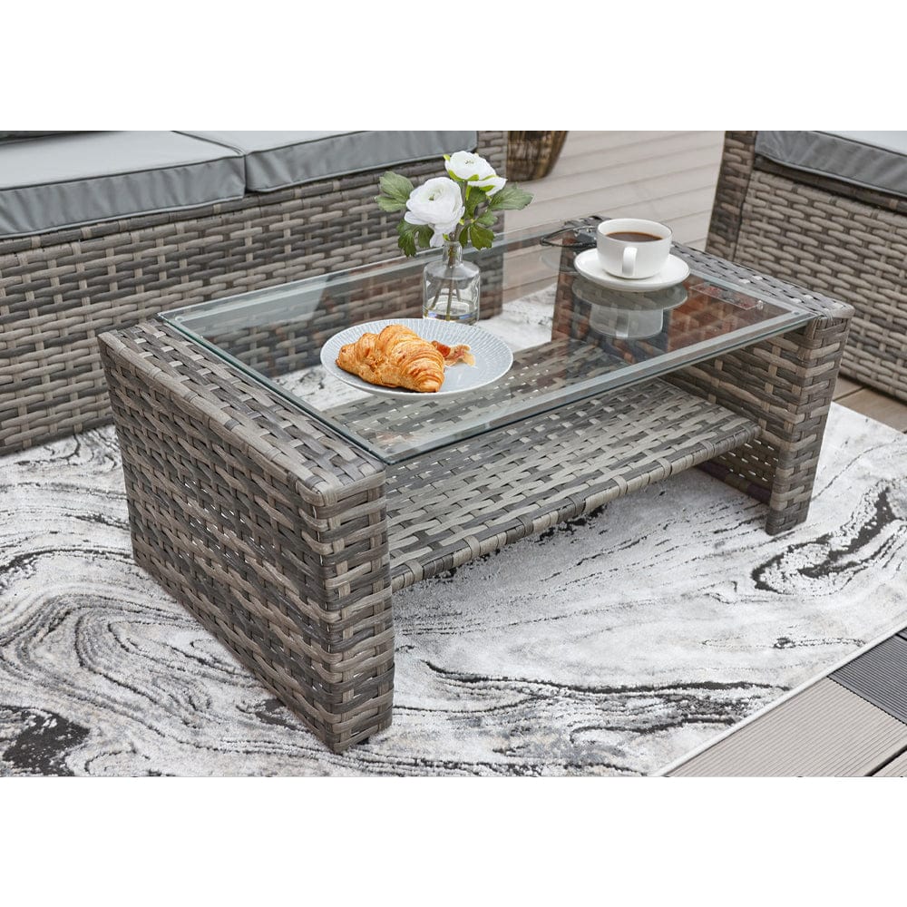 Rosen 4 Seater Rattan Garden Furniture Set In Grey