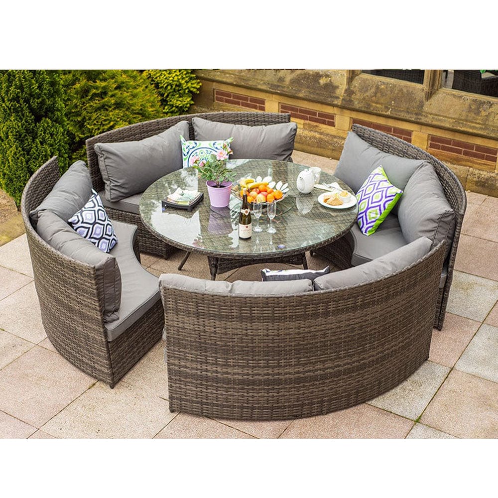 Rosen Seater Round Rattan Garden Furniture Set - Main Image