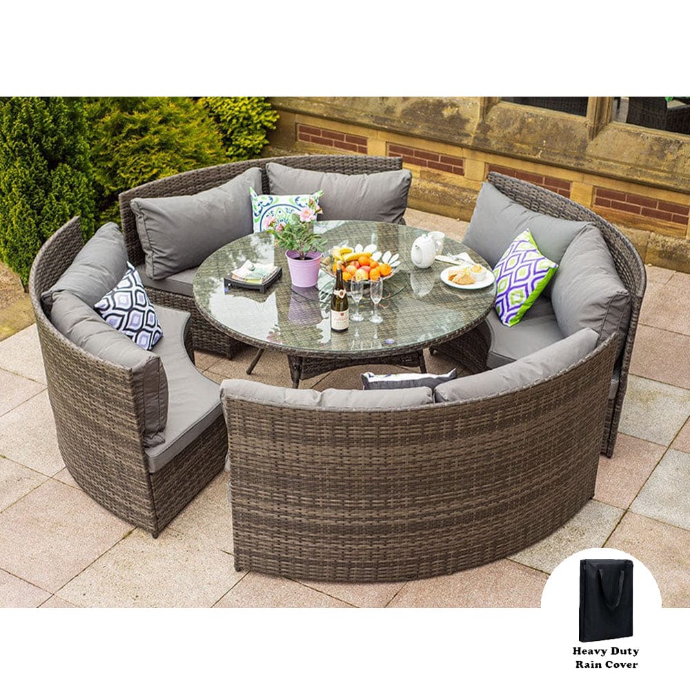 Space Saving Foldable Rattan Garden Furniture Set Barcelona Rattan