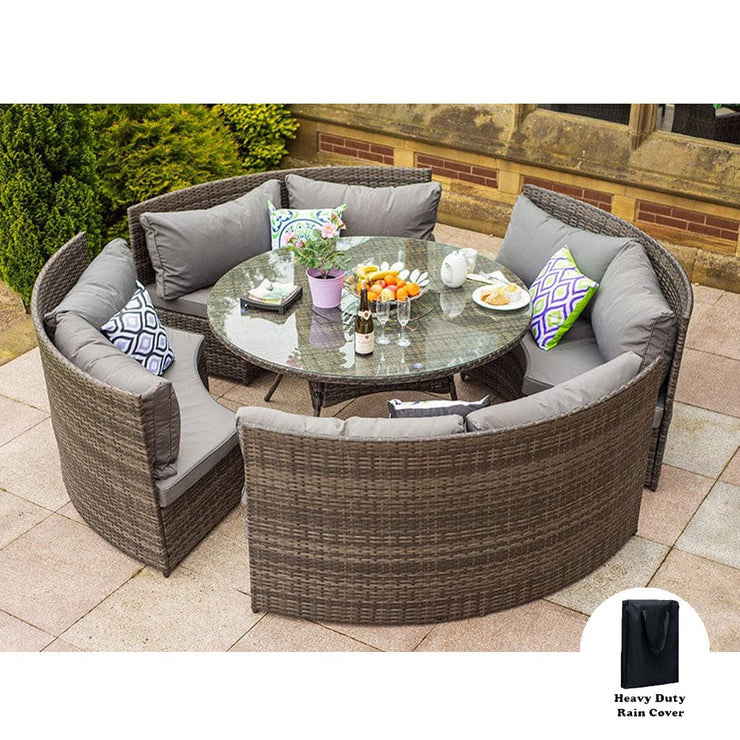 Rosen 8 Seater Round Rattan Garden Furniture Set