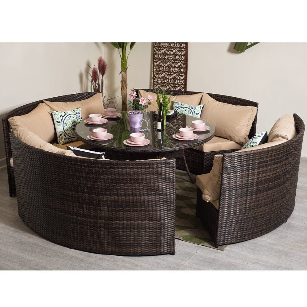 Rosen 8 Seater Round Rattan Garden Furniture Set