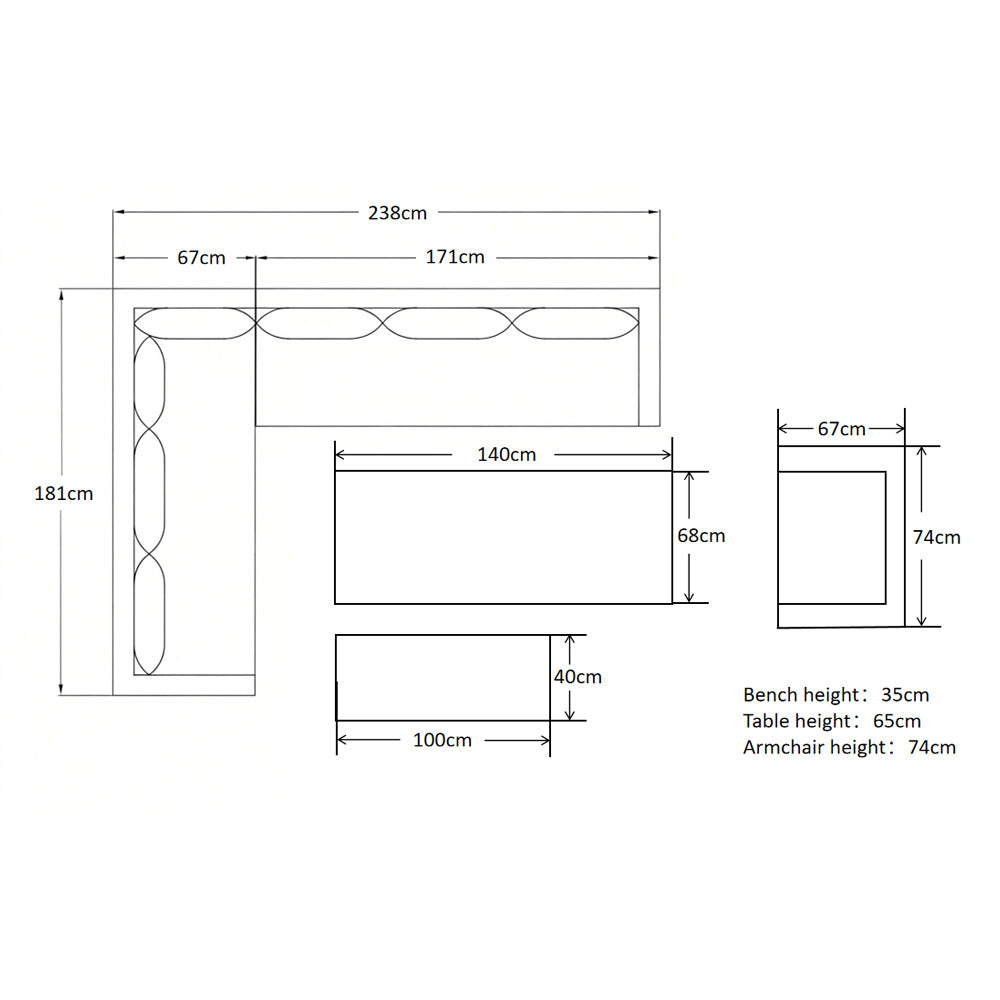 Rosen 9 Seater Rattan Corner Sofa Set With Fire-pit Dining Table And Armchair And Storage Box