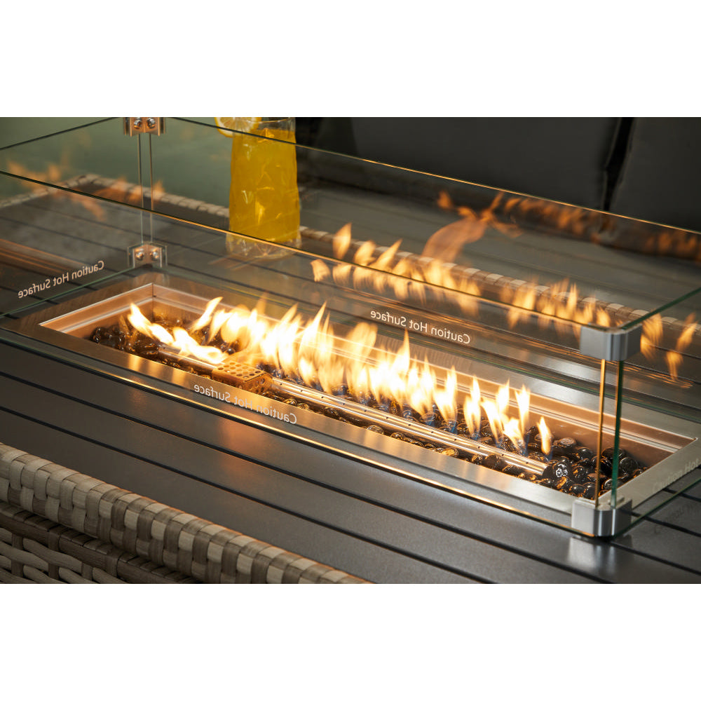 Rosen 9 Seater Rattan Corner Sofa Set With Aluminium Fire-pit Dining Table and Storage Box