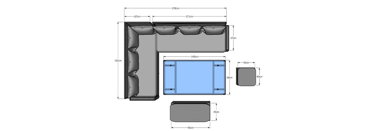Rosen Rattan Garden Furniture 9 Seater Corner Sofa Rising Table Set With Bench And Stool